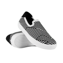 Women's Boardwalk Slip-On - White/Black Zigzag