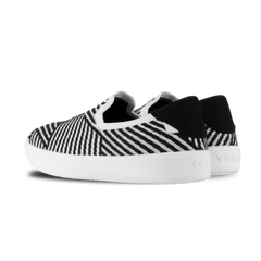 Men's Boardwalk Slip-On - White/Black Zigzag