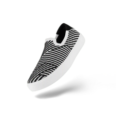 Women's Boardwalk Slip-On - White/Black Zigzag