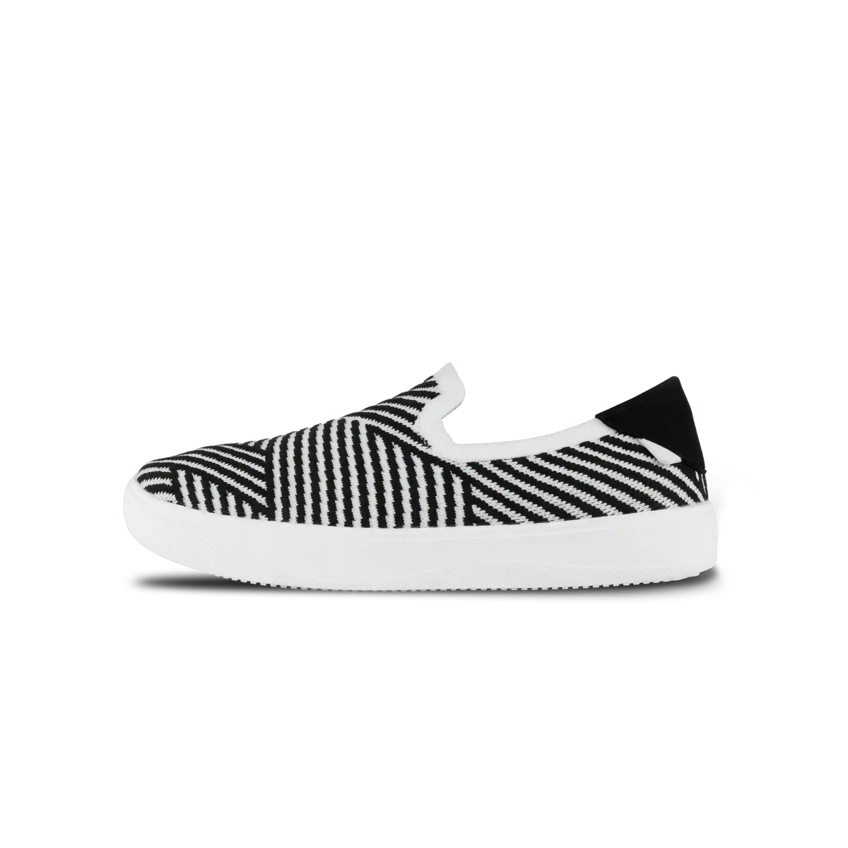 Men's Boardwalk Slip-On - White/Black Zigzag